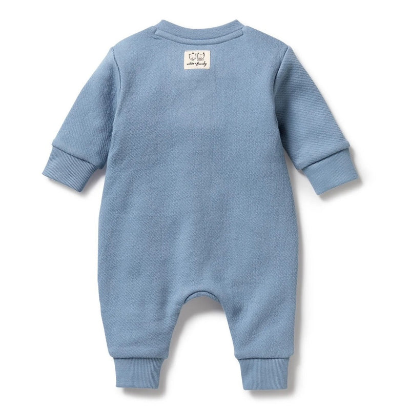 Wilson & Frenchy Storm Blue Organic Quilted Growsuit