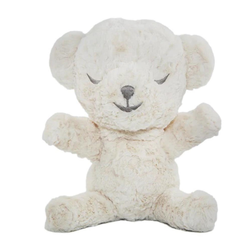 The Happiest Baby Snoobear Cream Plush is a cozy, cream-colored teddy with outstretched arms and a peaceful smile. This adorable white noise machine helps soothe babies to sleep, making it the perfect sleep aid for your little one.