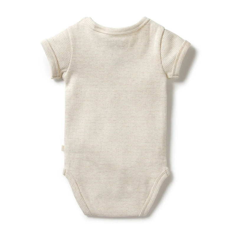 Wilson & Frenchy Organic Stripe Rib Bodysuit Oatmeal