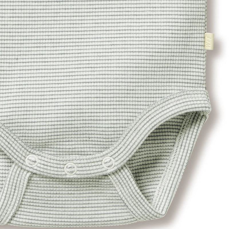 Wilson & Frenchy Organic Stripe Rib Bodysuit Fern