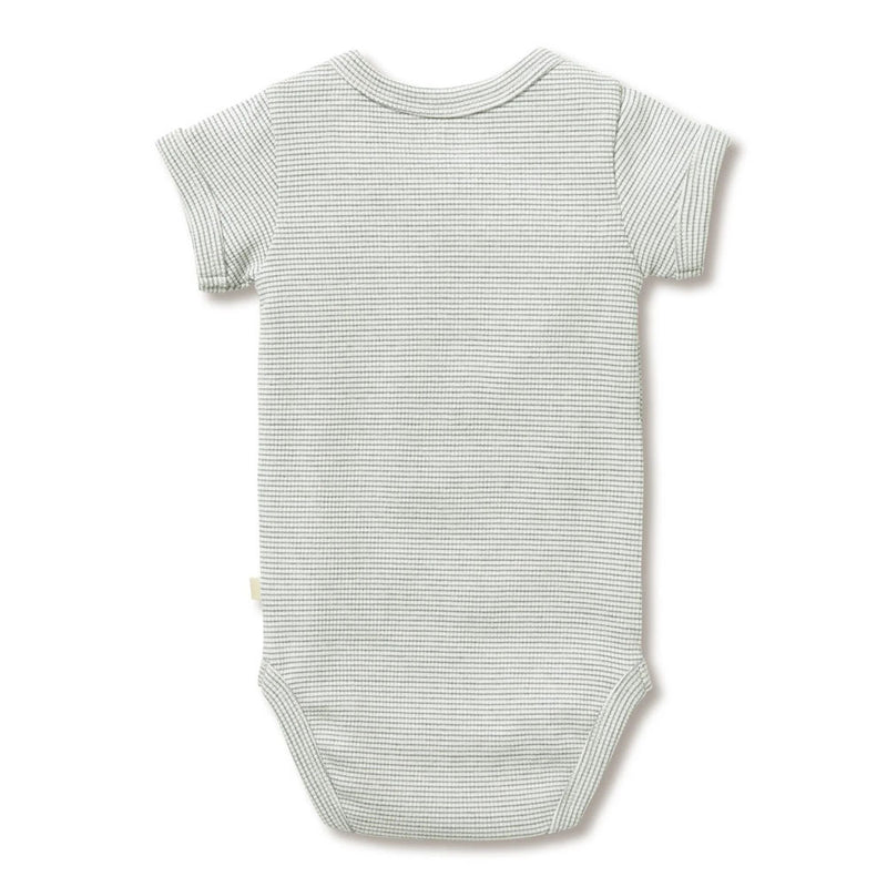 Wilson & Frenchy Organic Stripe Rib Bodysuit Fern