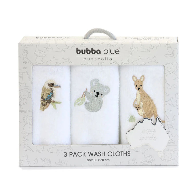Bubba Blue Aussie 3pk Wash Cloths