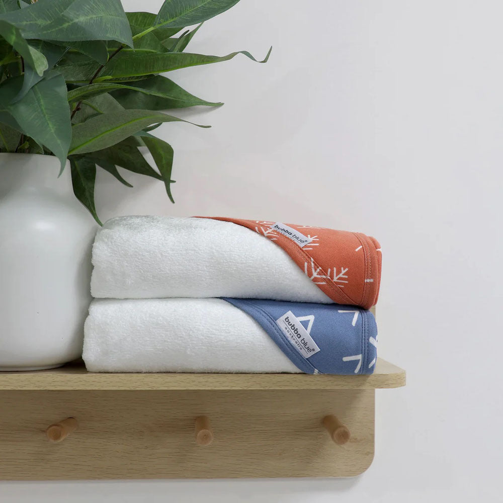 Bubba Blue Nordic 2pk Hooded Towel Denim/Clay