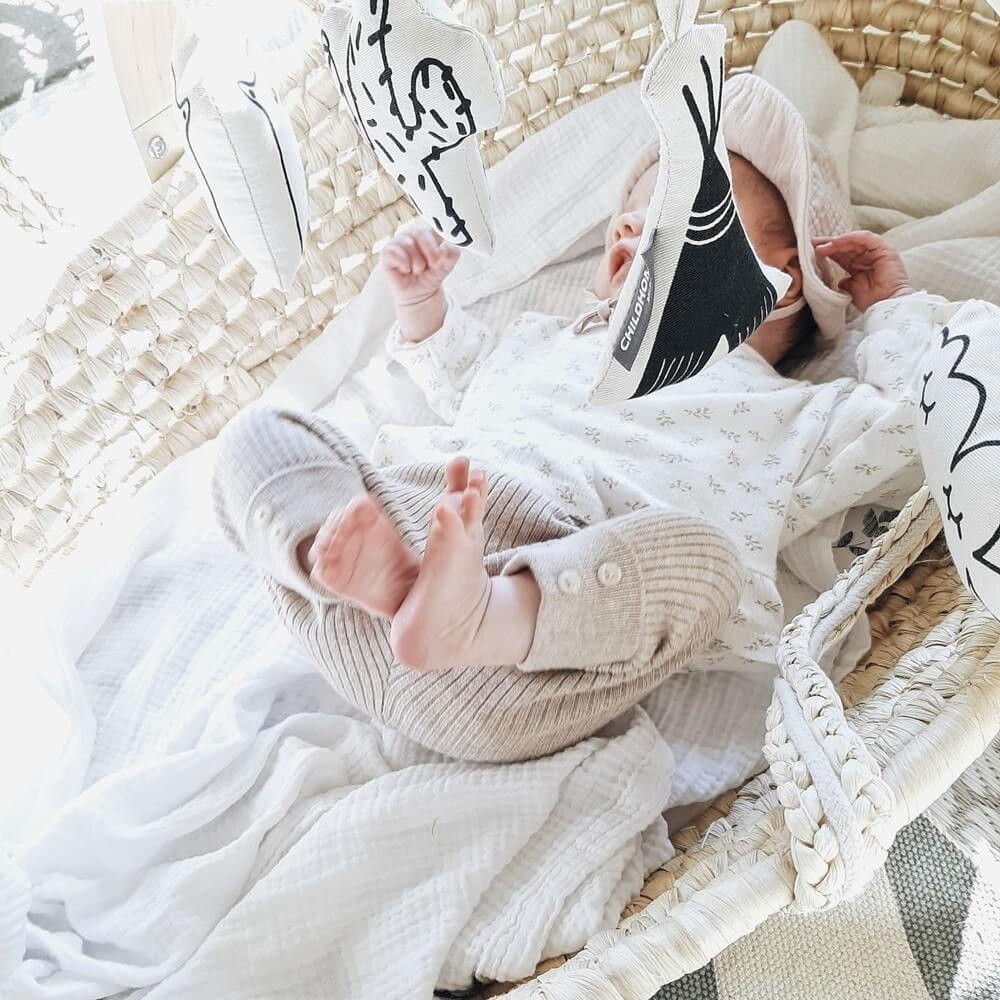 Childhome Corn Husk Moses Basket With White Liner