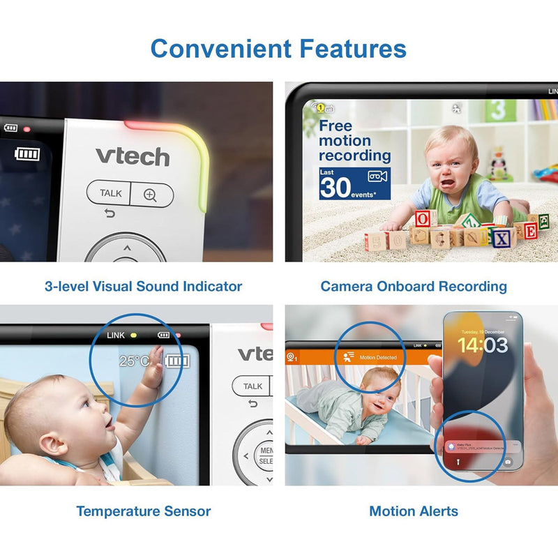 Vtech RM7764HDV2 2 Camera HD 7" Pan & Tilt Video Monitor With Remote Access