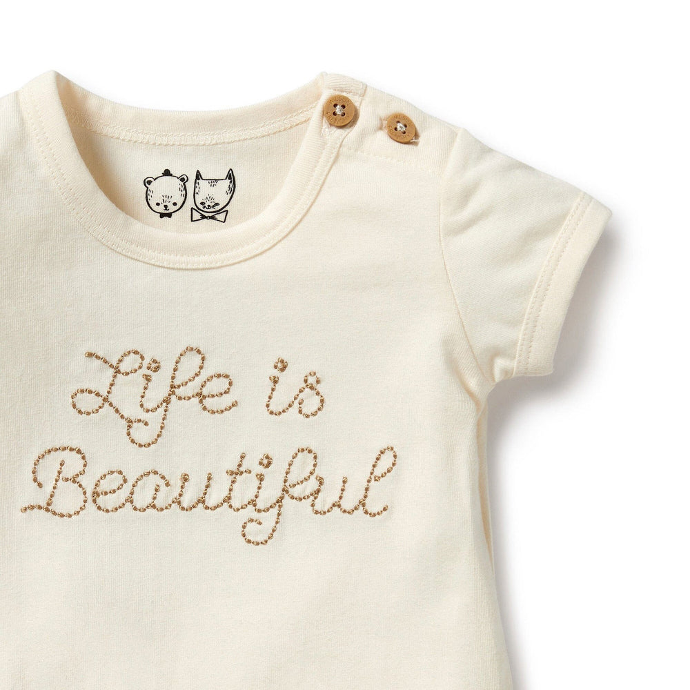Wilson & Frenchy Life Is Beautiful Organic Bodysuit