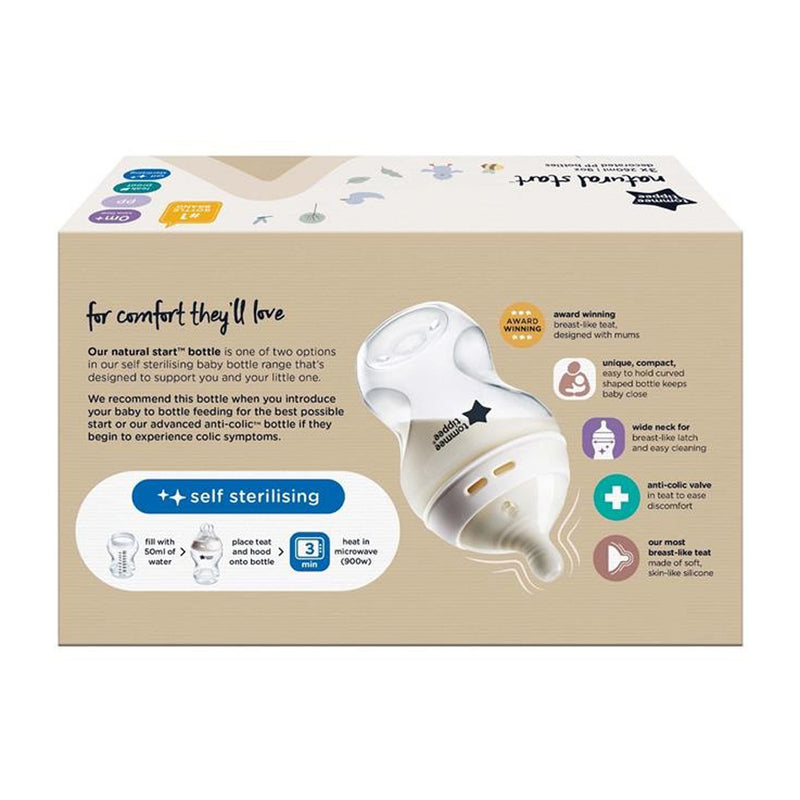 Tommee Tippee Natural Start 3x 260ml PP Bottles Boy
