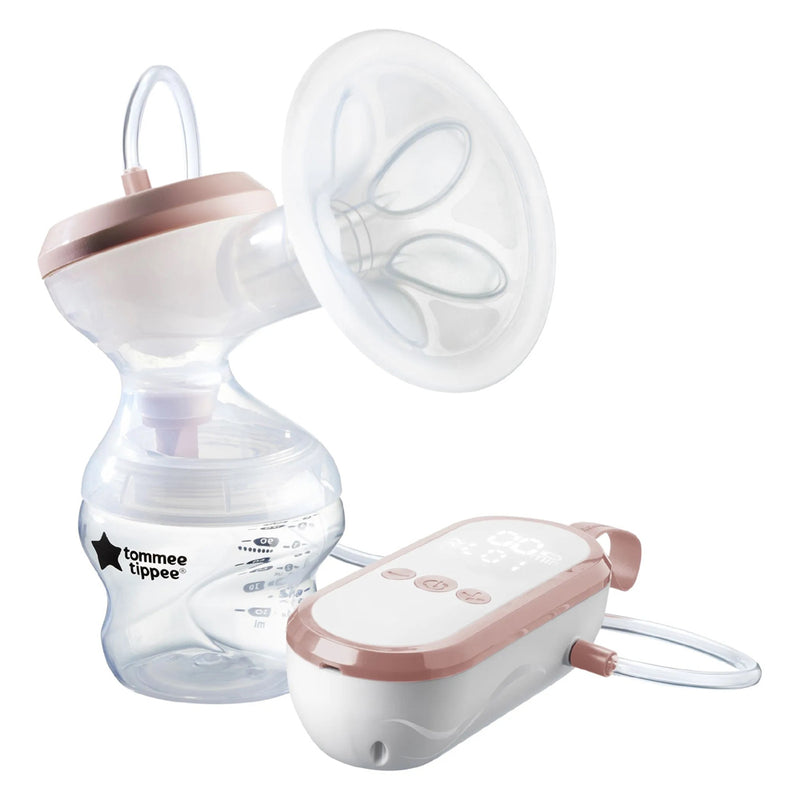 The Tommee Tippee Electric Breast Pump features a BPA-free collection bottle, silicone breast shield, and compact control unit—making it a portable and convenient choice for moms on the go.
