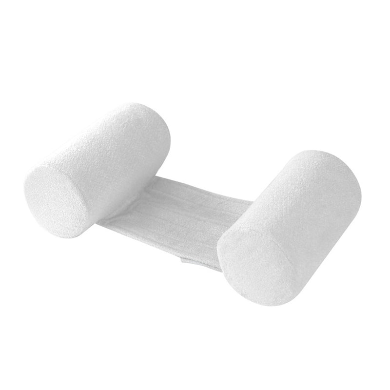 The Babyhood Sleep Positioner by Babyhood is a white foam splint with two cylindrical pads joined by a flat center strip, resembling an adjustable infant sleep support, intended to immobilize and protect injured fingers.
