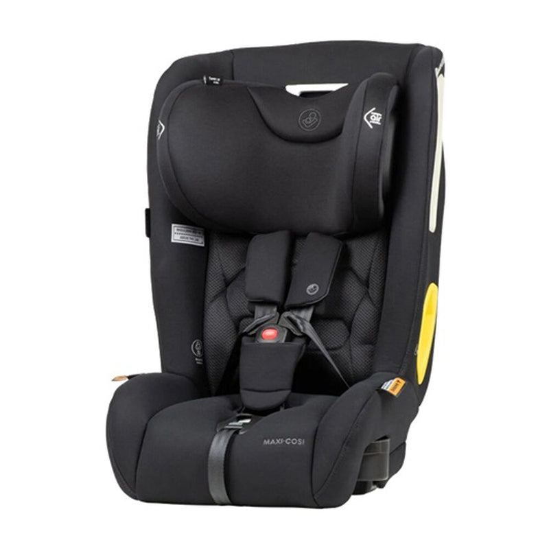 The Maxi Cosi Tuva LX Harnessed Forward Facing Car Seat features a padded headrest, five-point harness, and side impact protection for safe and comfortable travel.