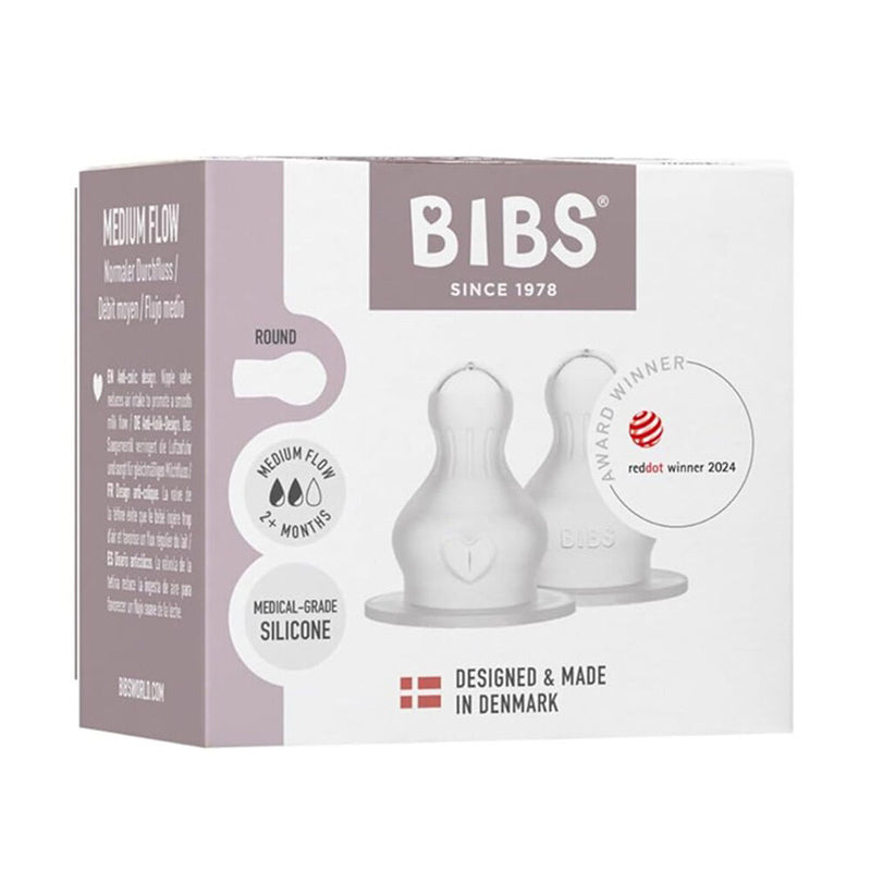 Bibs Dummies Silicone Baby Bottle Teats 2pk