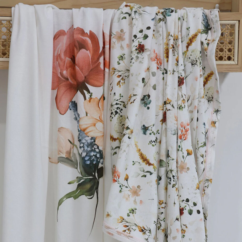 Bubba Blue Peonies Bamboo 2pk Jersey Wraps