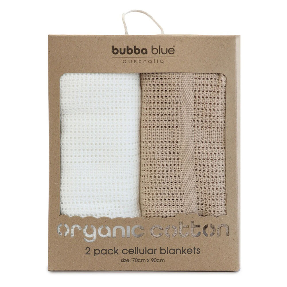 Bubba Blue Organic Chestnut 2pk Cellular Blankets