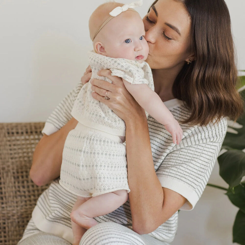 Quincy Mae Relaxed Summer Knit Set Ivory