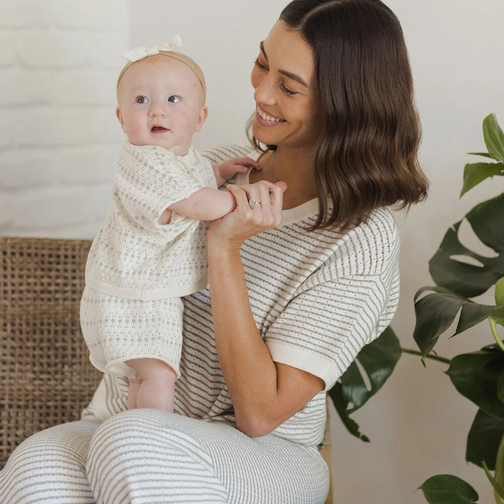 Quincy Mae Relaxed Summer Knit Set Ivory