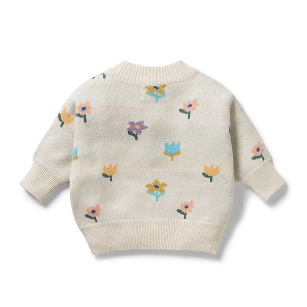 Wilson & Frenchy Flower Pop Organic Knitted Jacquard Jumper