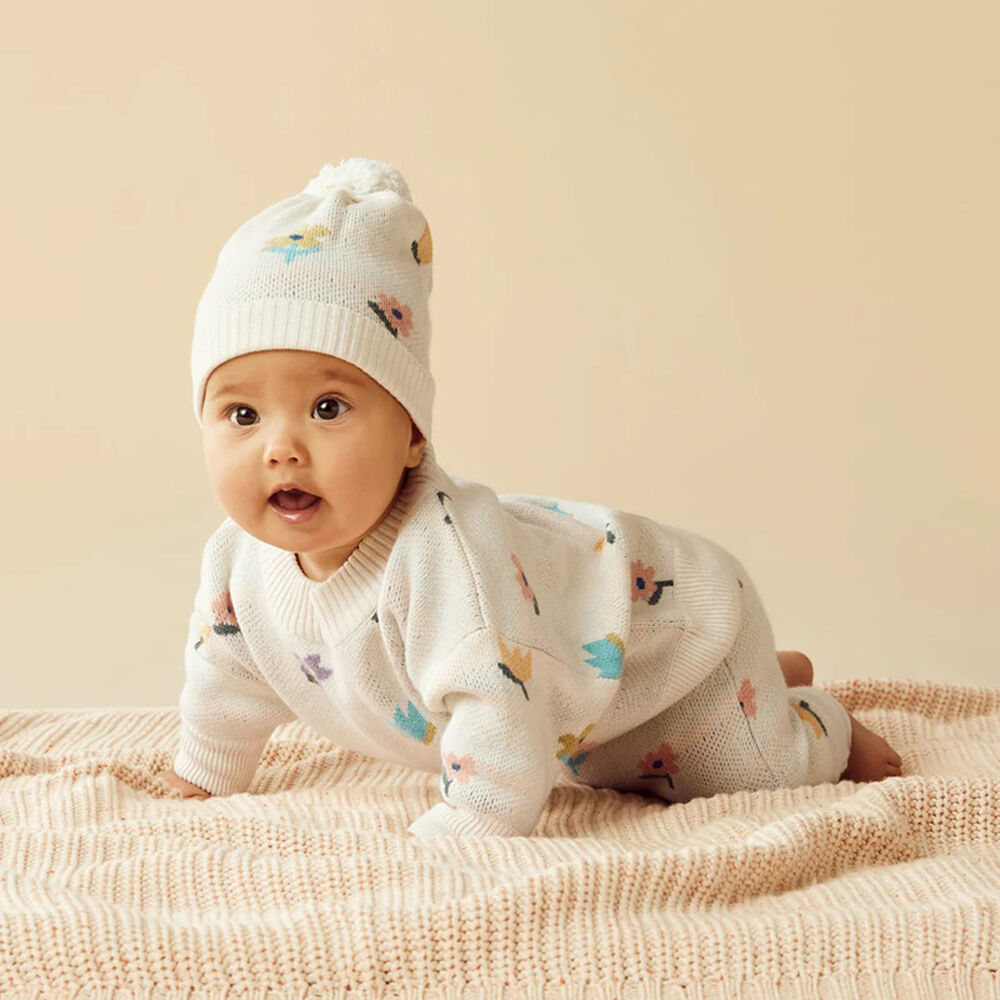 Wilson & Frenchy Flower Pop Organic Knitted Jacquard Jumper