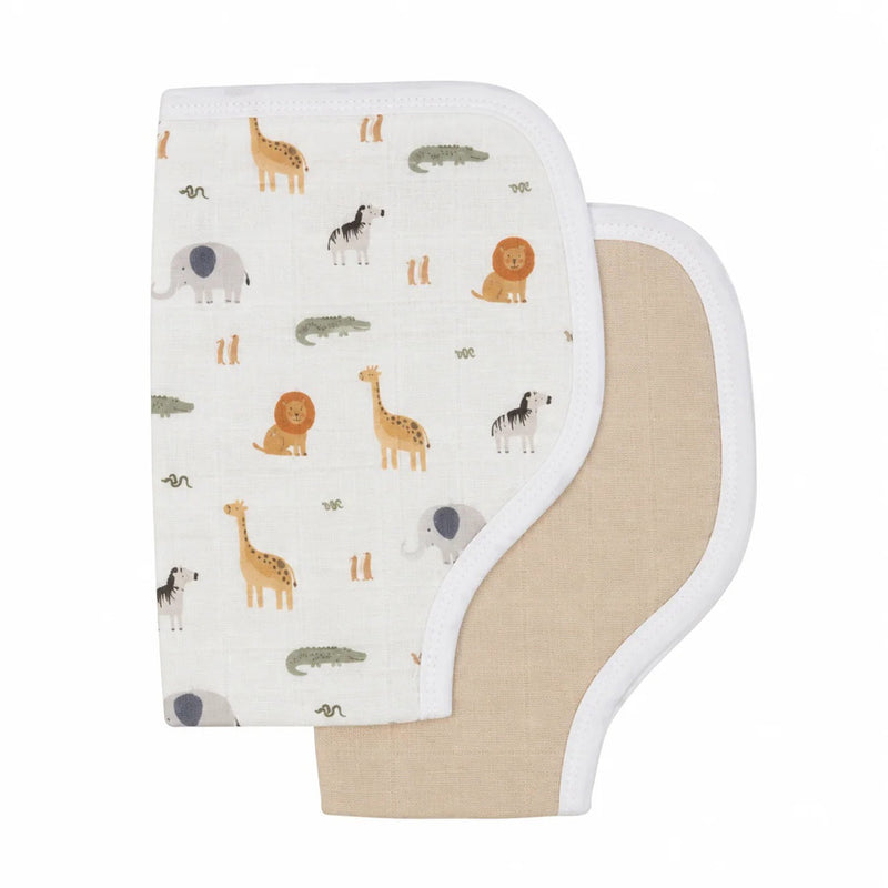 All4Ella Burp Cloth 2pk Wild Animals