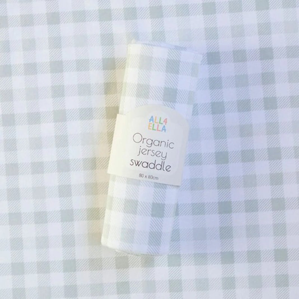 All4Ella Jersey Swaddle Gingham Sage