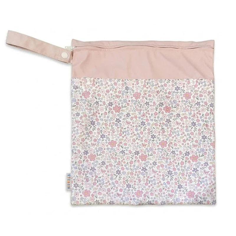 All4Ella Large Recycled Wet Bag Floral & Pink