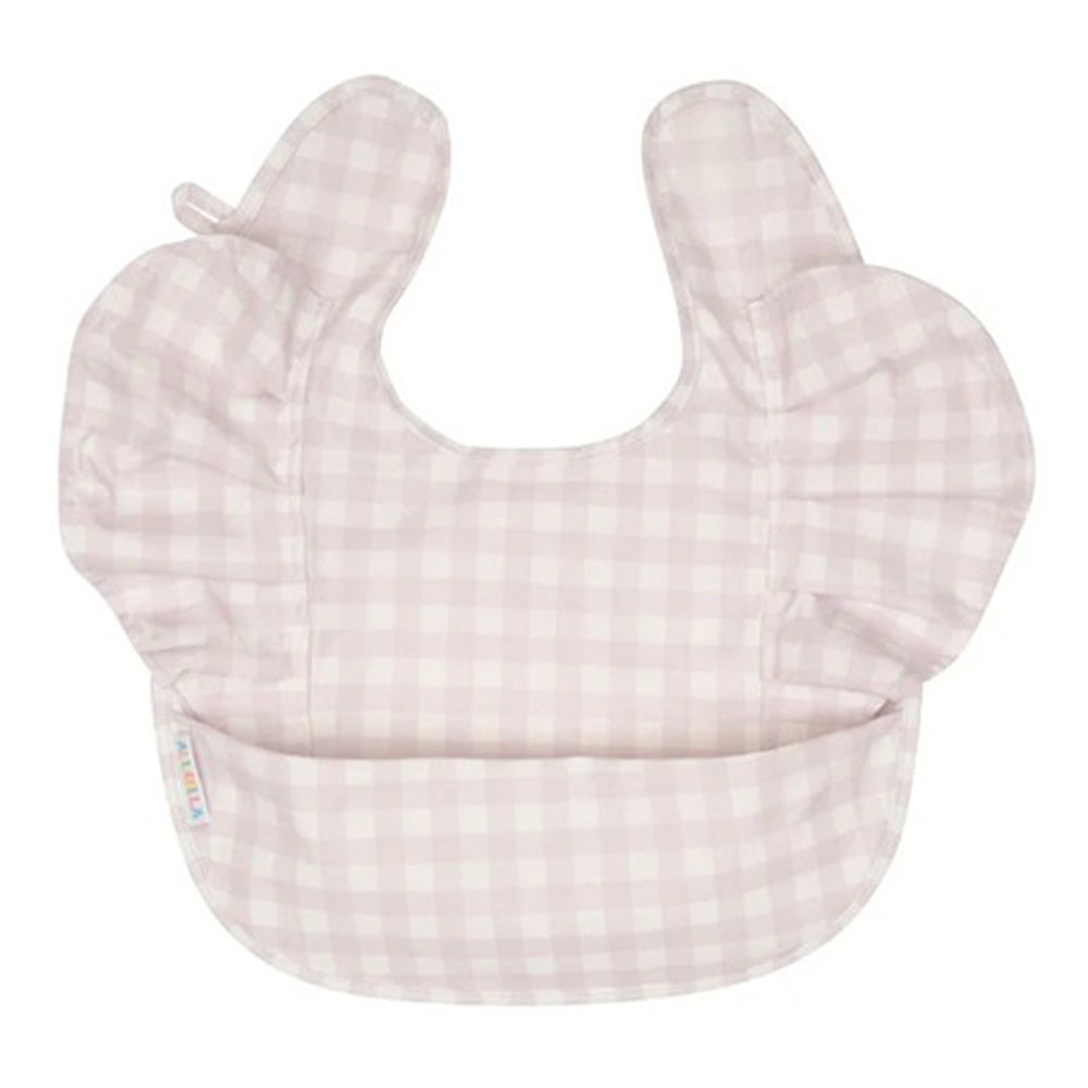 All4Ella Recycled Frills Bib Gingham Lilac