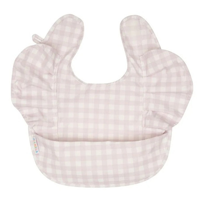 All4Ella Recycled Frills Bib Gingham Lilac