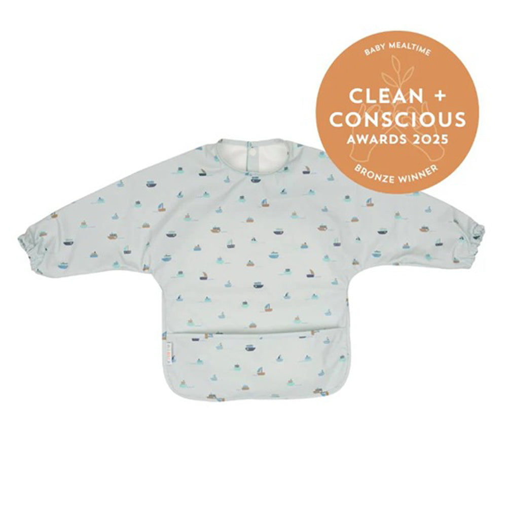 All4Ella Recycled Long Sleeve Bib Sail Boats