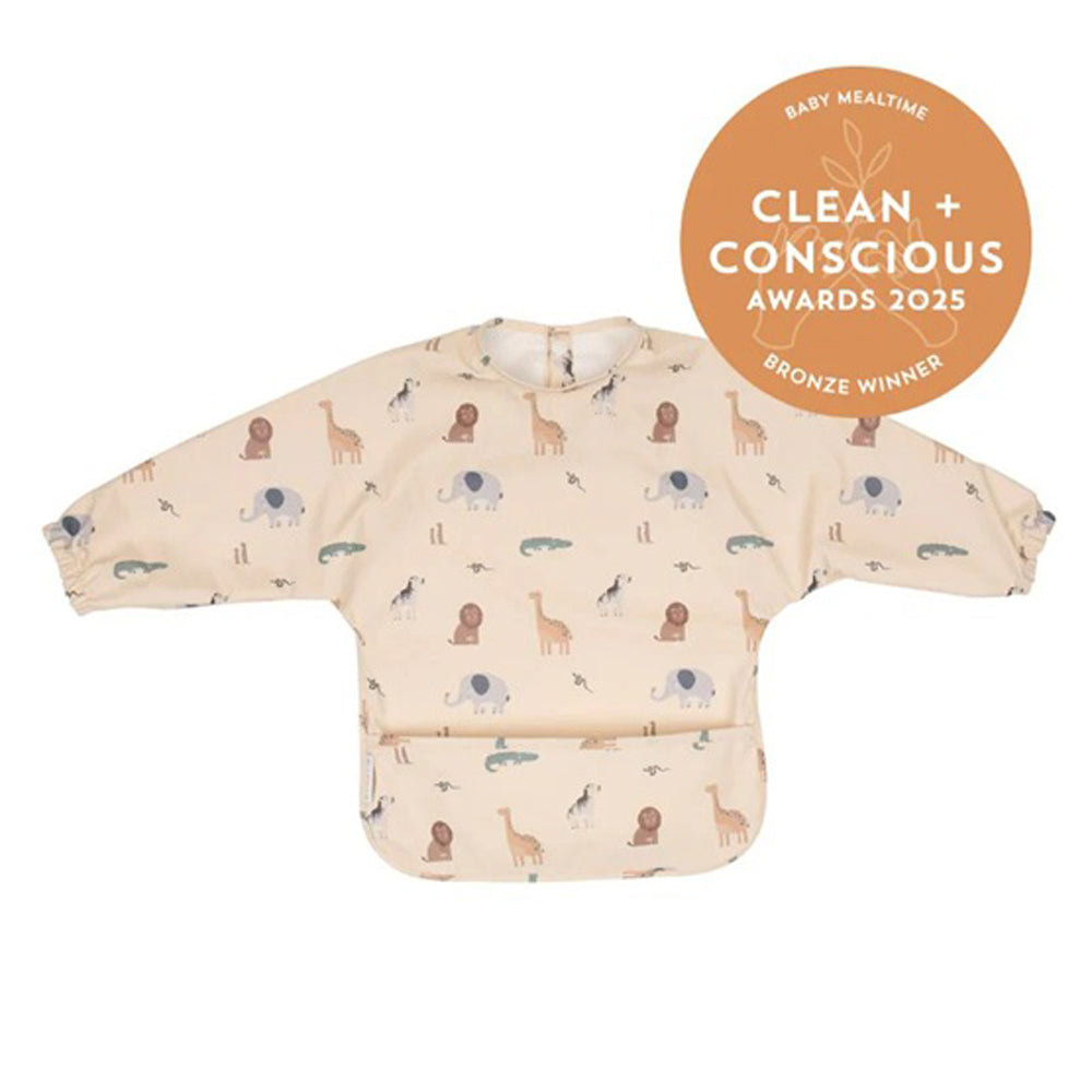 All4Ella Recycled Long Sleeve Bib Wild Animals