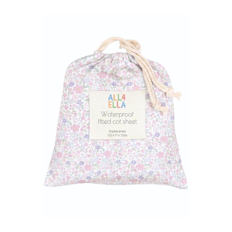 All4Ella Waterproof Cot Sheet Blossom