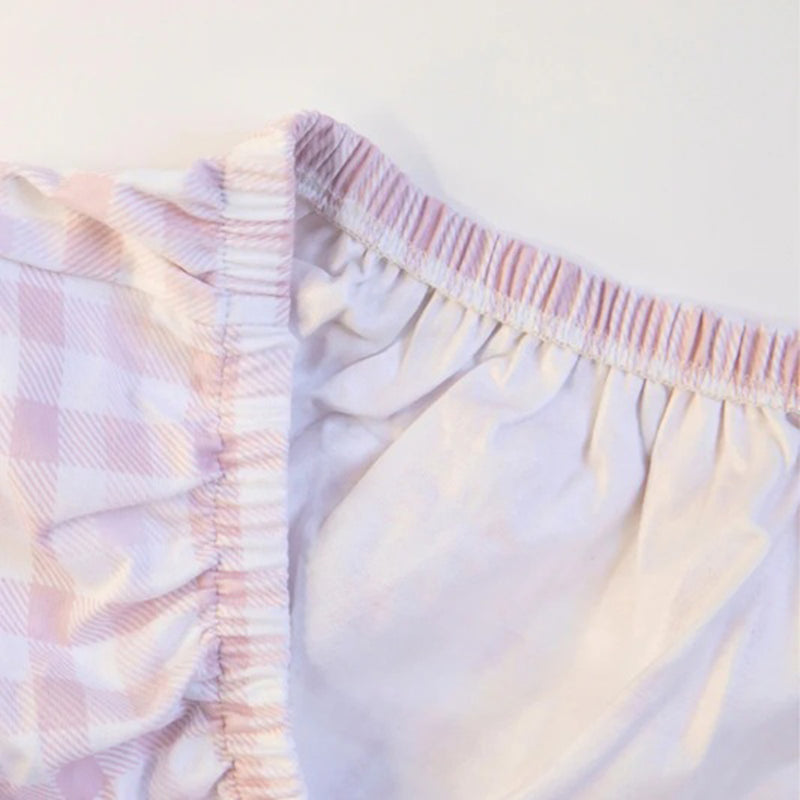 All4Ella Waterproof Fitted Cot Sheet Gingham Pink