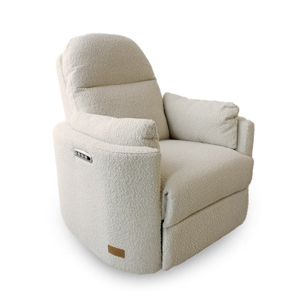 Babyhood Firenza Electric Feeding and Recliner Glider Chair- Boucle Cream