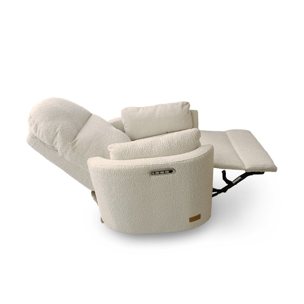 Babyhood Firenza Electric Feeding and Recliner Glider Chair- Boucle Cream
