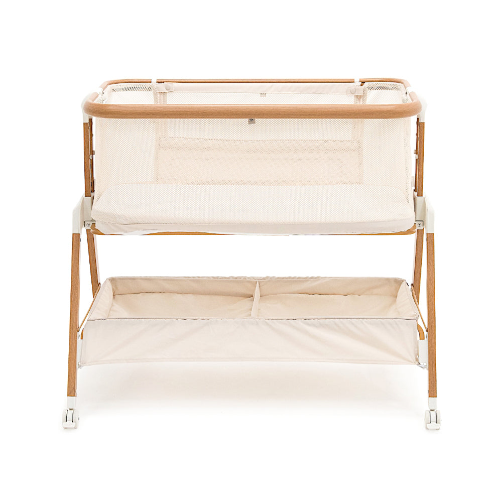 BabyRest Alfie2 Bedside Bassinet Beige Walnut
