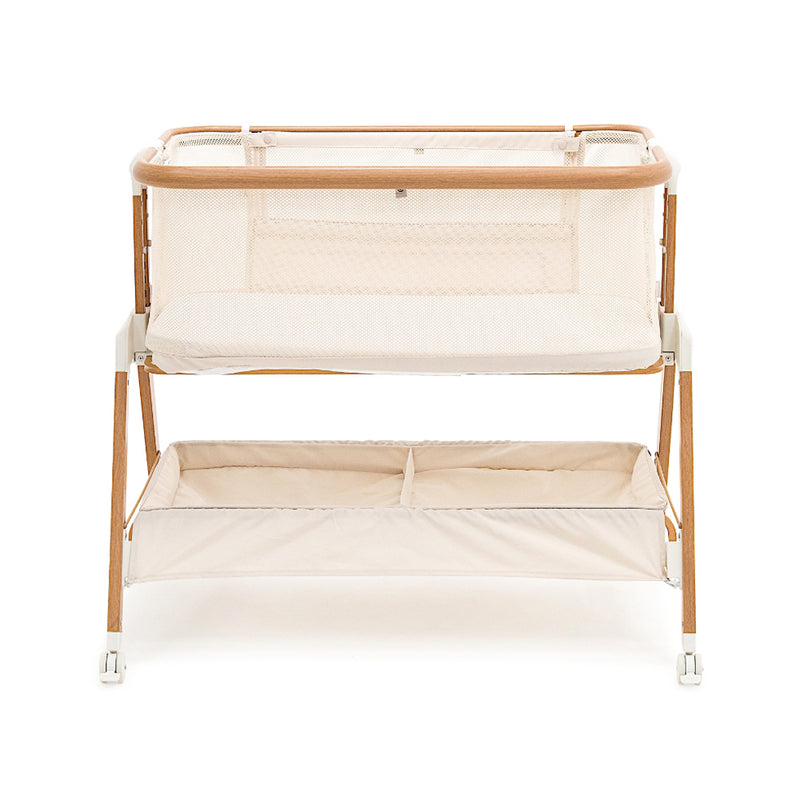BabyRest Alfie2 Bedside Bassinet Beige Walnut