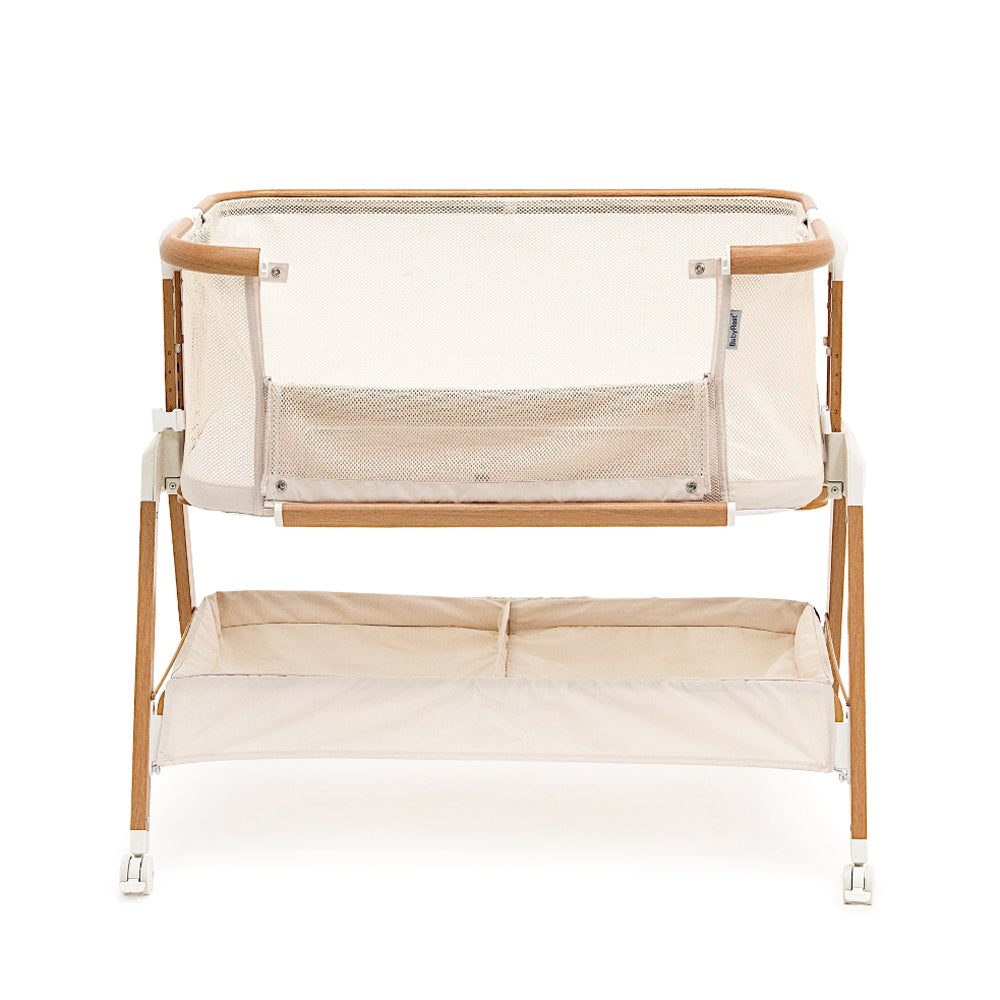 BabyRest Alfie2 Bedside Bassinet Beige Walnut