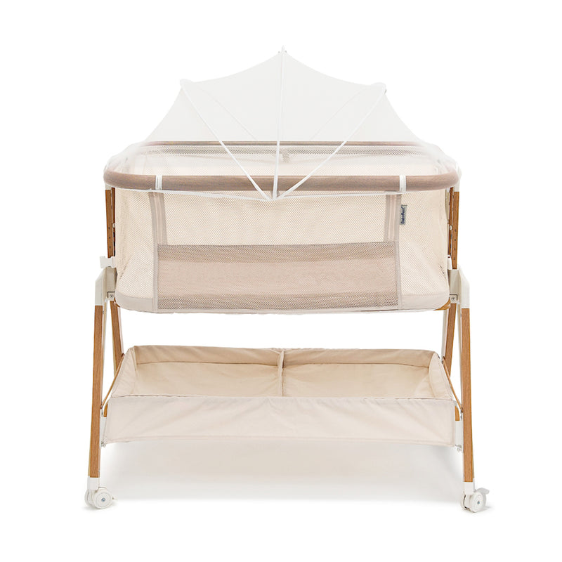 BabyRest Alfie2 Bedside Bassinet Beige Walnut