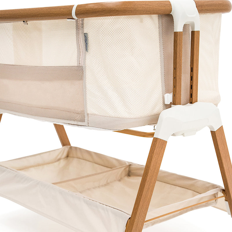 BabyRest Alfie2 Bedside Bassinet Beige Walnut