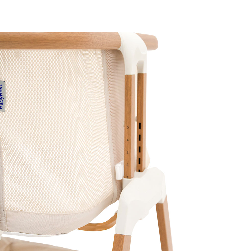 BabyRest Alfie2 Bedside Bassinet Beige Walnut