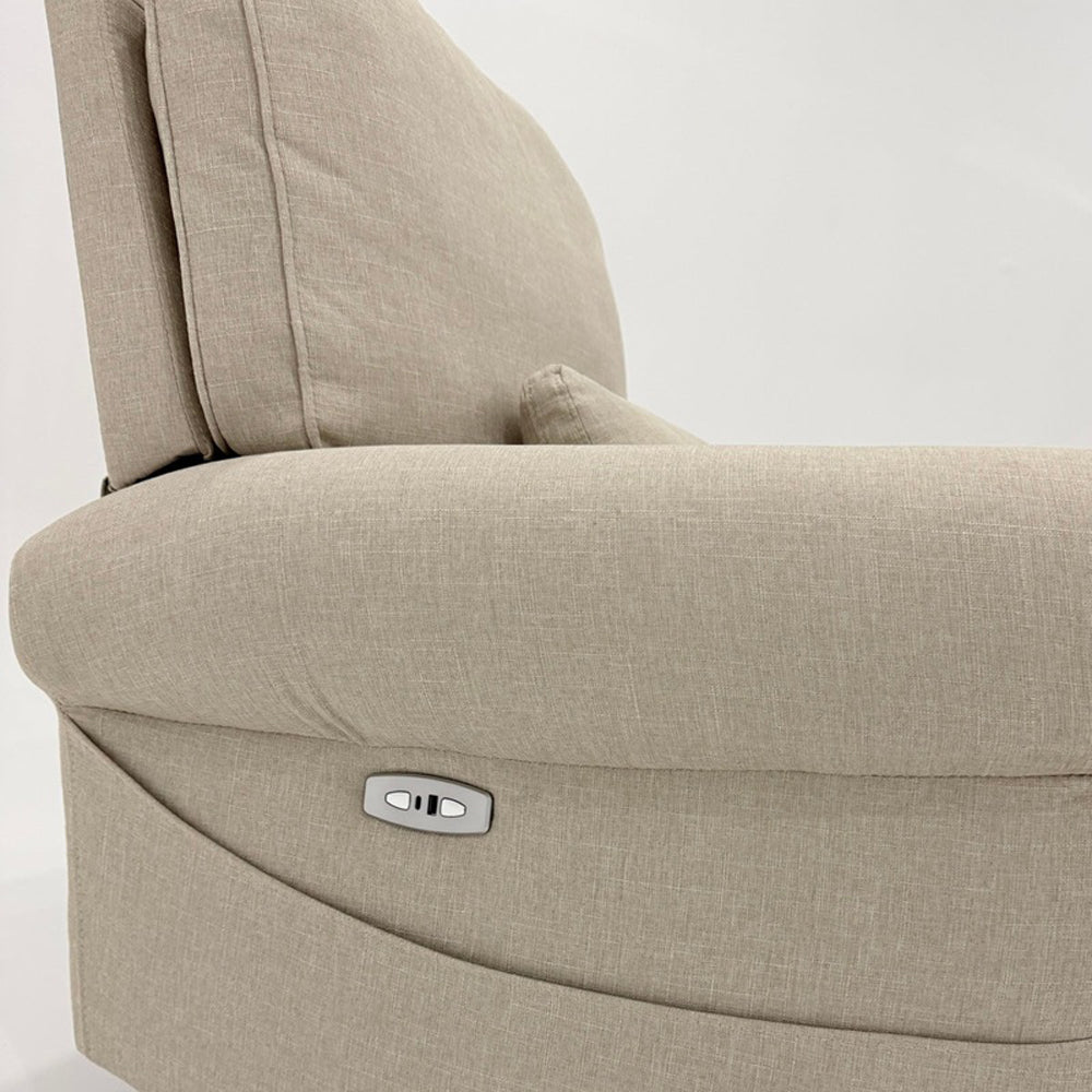 Babystudio Electric Nursery Glider Recliner Chair - Linen Nursing & Feeding Chair - Oatmeal
