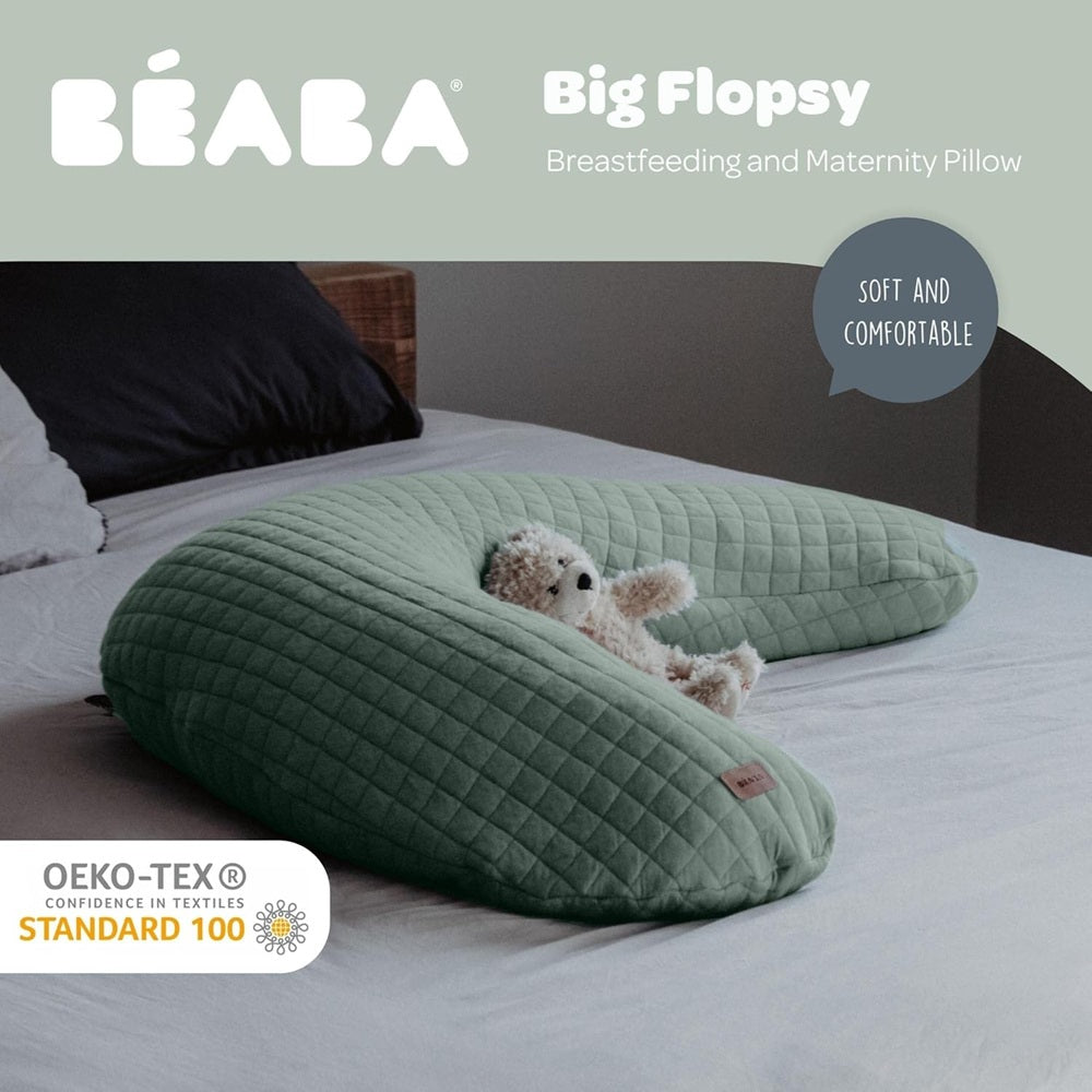 Beaba Big Flopsy Maternity & Nursing Pillow Sage Green