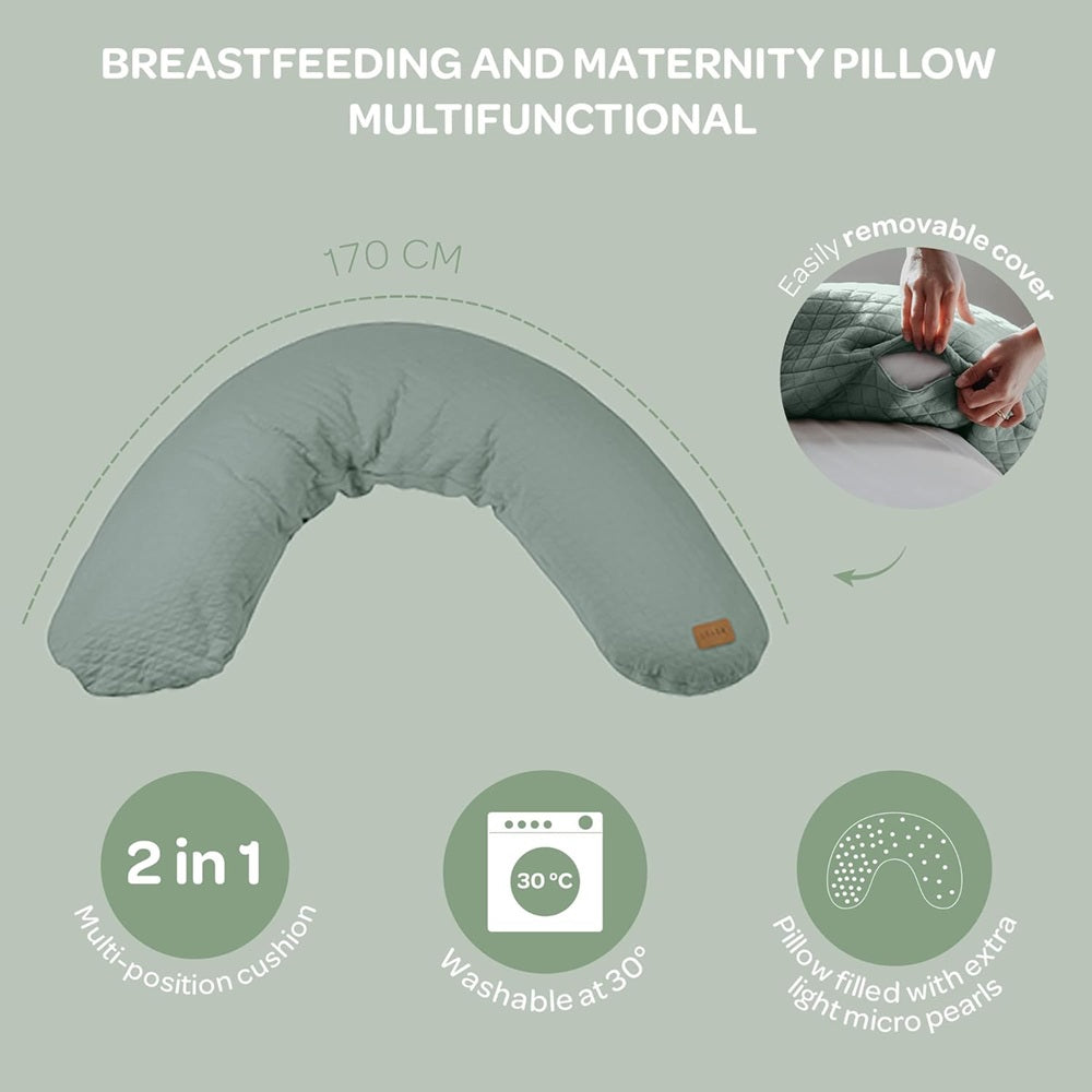 Beaba Big Flopsy Maternity & Nursing Pillow Sage Green