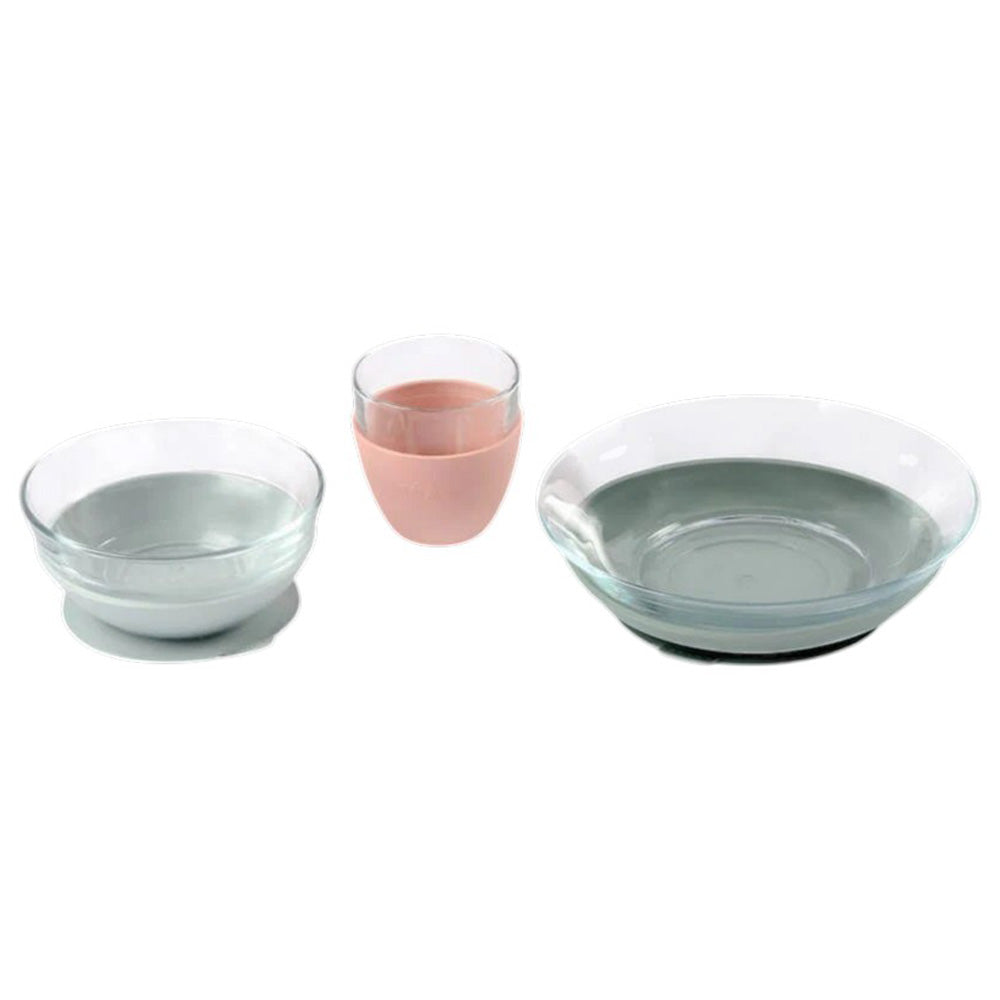 Beaba Duralex Glass Meal Set With Soft Protective Suction Pad