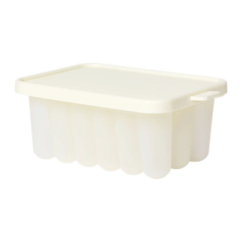 The Bibs Dummies Baby Food Freezer Tray by Bibs Dummies is a white, rectangular plastic container with a fitted lid and multiple rounded compartments, perfect for storing breastmilk, baby food, or other small items.