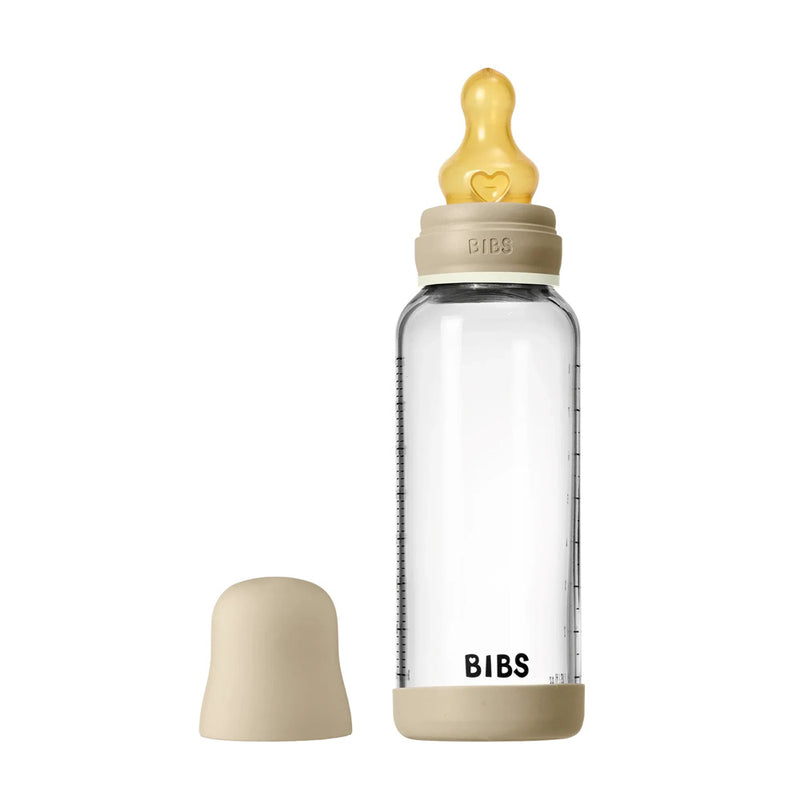 Bibs Dummies Glass Bottle Complete Set 240ml Latex - GLOW