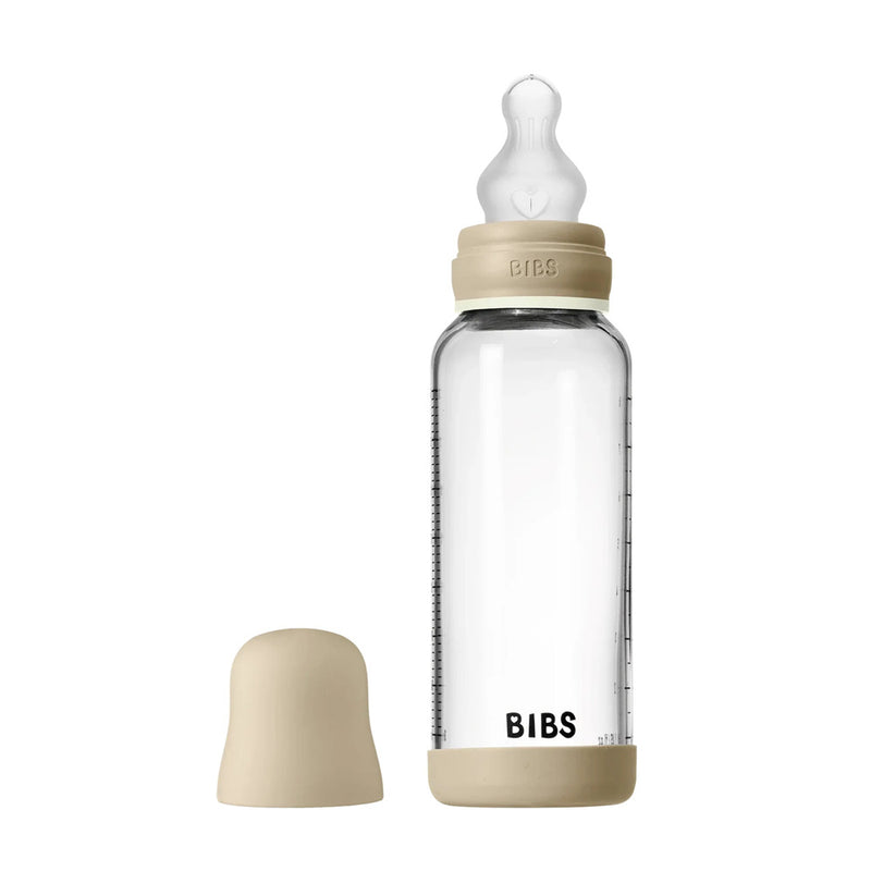 Bibs Dummies Glass Bottle Complete Set 240ml Silicone - GLOW