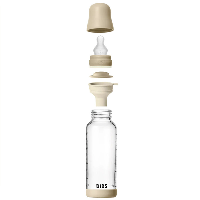 Bibs Dummies Glass Bottle Complete Set 240ml Silicone - GLOW