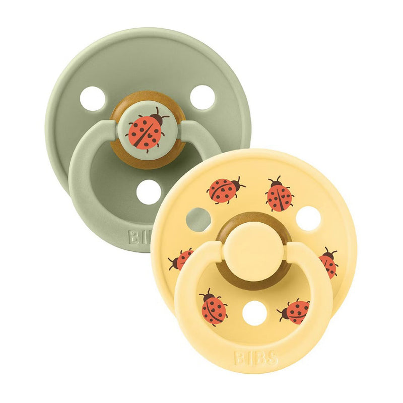 Bibs Dummies Studio Colour 2pk Ladybug Sage Mix
