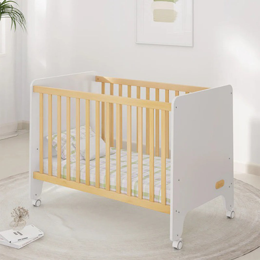 Boori Natty Compact Cot Barley White/Almond