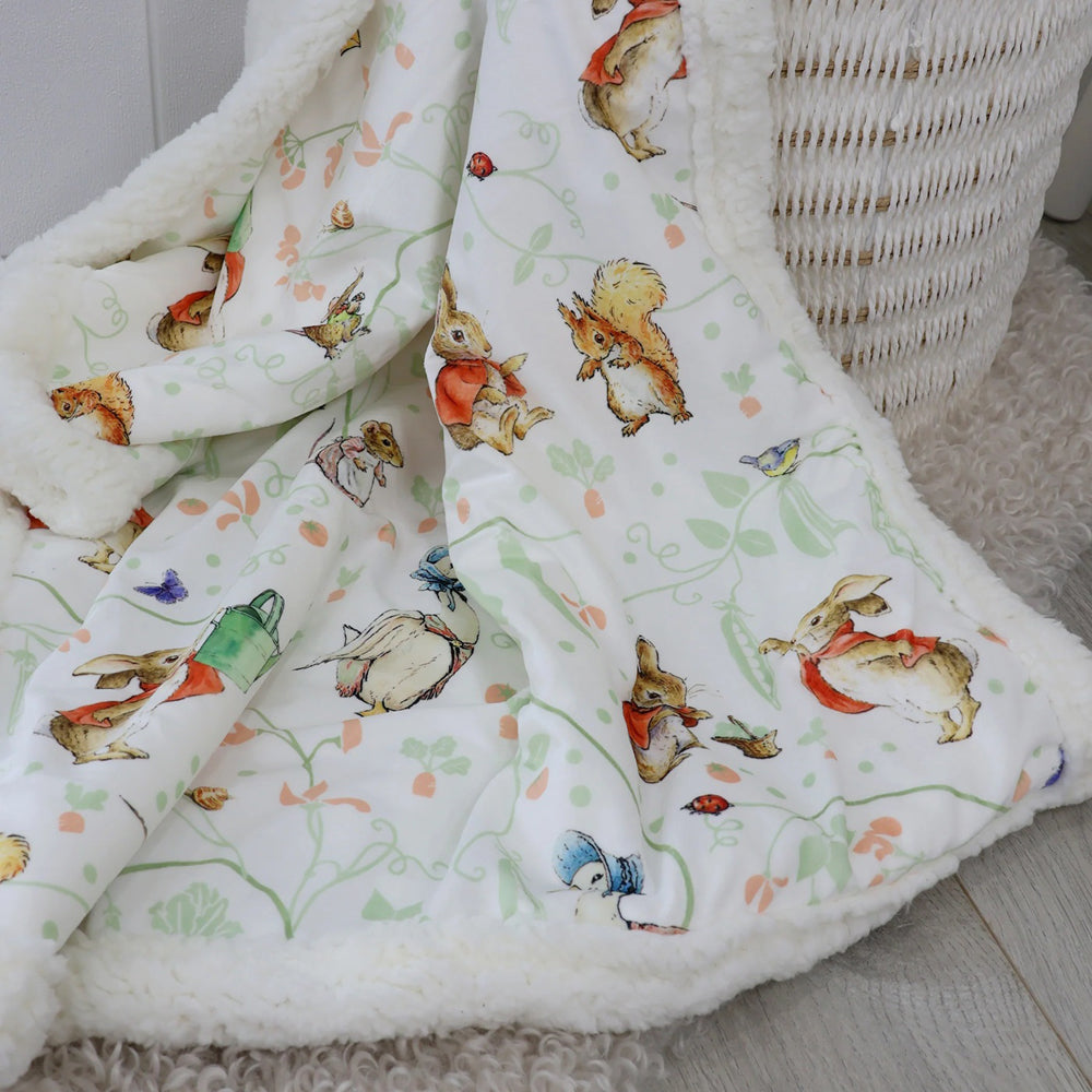 Bubba Blue Flopsy Mopsy & Cottontail Cuddle Blanket