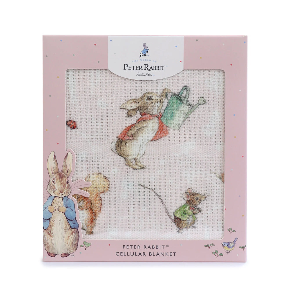 Bubba Blue Flopsy Mopsy & Cottontail Digital Print Cellular Blanket